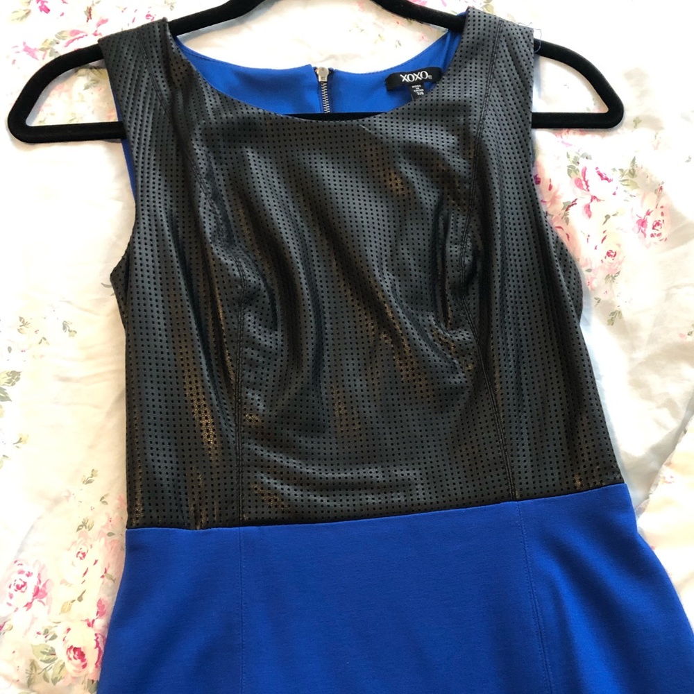 Faux Leather Top Dress